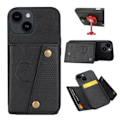 Pikkukuva 10 / 11: iPhone 15 - Lyxigt Retro Läder Plånboksfodral 4-Kortfack Grey