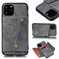 iPhone 11 Pro Max - Praktiskt Retro Skal med Kortfack Grå
