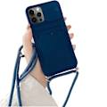 Miniatyrbillede 9 af 11: iPhone 12 Pro Max - Skal med Korthållare Mörkblå