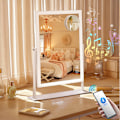 Miniatyrbillede 1 af 6: FENCHILIN Hollywood Spejl med Lys og Bluetooth 360° Drejeligt Bord Spejl Hvid 30 x 41 CM Spejl med Lys hvid 30*41 CM