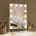 Miniatyrbillede 1 af 11: FENCHILIN Hollywood spejl med lys 360° drejelig bordplade hvidt spejl 30 x 41cm hvid 30 x 41cm