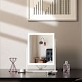 Miniatyrbillede 5 af 5: FENCHILIN Hollywood Belyst Makeupspejl med Bluetooth 360° Drejeligt Bordpladespejl 25 x 30 CM Hvidt Spejl med Lys hvid 25*30CM