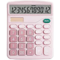 Miniatyrbillede 1 af 5: Desktop Solcelle Lommeregner - 12 Cifret Display - Regnskabsværktøj Til Kontor, Hjem, Skole - Pink