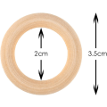 Miniatyrbillede 2 af 5: 20 stk. Træringe Træringe til Håndværk, Ringvedhæng og Konnektorer Smykkefremstilling (35 mm)