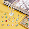 Miniatyrbillede 5 af 5: 100 stk. Blomster Charms Hjerte Stjerne Vedhæng Sommerfugl Charms 10 Stilarter Farverige Epoxy Resin Charms Søde Charms Sequin Vedhæng Chunk Charms til DIY Nøglering
