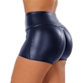 Miniatyrbild 1 av 5: Kvinnors flexibla shorts i konstläder, hög midja, sexiga discoshorts Navy M