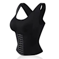 Miniatyrbillede 1 af 5: 4-i-1 Taljetrænere BH Kvinder Åndbart Shapewear Bryststøtte Tanktop 4XL Black