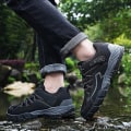 Miniatyrbild 5 av 5: Vandringsskor för män och kvinnor, låga sneakers för utomhusvandring, trekking och promenader 3D863 Black EU 46
