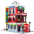 Miniatyrbillede 1 af 5: Hjørnebutik Byggeklodssæt, Byhus Model Sæt Legetøj Modulært Hus Byggeklodser Konstruktionssæt Og Samlelegetøj Gave Til Børn Alder 8+ /voksen