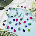 Miniatyrbillede 4 af 5: ca. 102 stk. 2 Stilarter Syntetiske Turkis Skildpadde Perler Blandede Farver Sten Perler Strand Farverige Havskildpadde Perler Charm Lille Havdyr Spacer Perle