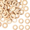 Pikkukuva 1 / 5: 150 kpl 25 mm / 1 tuuman puinen askartelurengas, luonnollinen viimeistelemätön mini puurengas, ympyräpuuriipusliittimet DIY-projekteihin, koruihin ja askarteluun