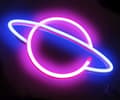 Planet Illuminated Signs - Led Planet Neon Ljus Rosa / Blå Planet