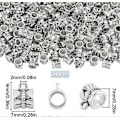Miniatyrbild 2 av 5: 1 Ask 240 st Små Bail-Pärlor Silver Spacer Pärlor Charms Legering Texturerad Tibetansk Stil Cylindrisk Hängande Rörpärla Spännen för Smyckestillverkning Hänge N