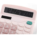 Miniatyrbillede 2 af 5: Desktop Solcelle Lommeregner - 12 Cifret Display - Regnskabsværktøj Til Kontor, Hjem, Skole - Pink