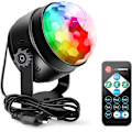 Miniatyrbillede 1 af 5: Diskokugle 360 Roterende LED Festlampe Musikaktiveret Disko