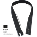 Miniatyrbillede 3 af 5: Nylon #3 Usynlige Lynlåse 45 stk. 54 cm Til Skrædder Syning Håndværk Håndværkers Special Sort
