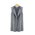 Miniatyrbillede 3 af 5: Dame Ærmeløs Vest Casual Cardigan Toppe Lang Ensfarvet Frakke 4XL A