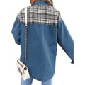 Pikkukuva 4 / 5: Naisten napilliset denimtakit, pitkähihaiset vapaa-ajan paidat Blue 2XL