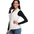 Miniatyrbilde 2 av 4: Vattert Vest med Glidelås for Kvinner, Ermeløs Jakkevest White XL
