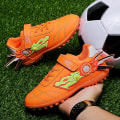 Miniatyrbillede 4 af 5: Drenge Piger Fodboldstøvler Anti-Slip Fodboldstøvler Knopper Græs Fodbold Sneakers y210 Orange EU 38