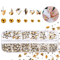 Miniatyrbild 1 av 5: Nagelkonst Rhinestones, Multi Shapes Glas Kristall Ab Rhinestones, 3d Flatback Kristaller Diamanter Nagelstenar För Nagelkonst Hantverk (Champagne Guld)
