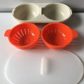 Miniatyrbild 2 av 5: 1 Pack Äggpocherare, Dubbel Avlopp Äggkokare, 2 - Kammare Mikrovågsugn Äggkokare Kök Matlagningsredskap, Avlopp Äggkokare För Mikrovågsugn Eller Spis - Orange