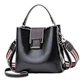 Miniatyrbilde 1 av 5: Ny Mote Bøtteveske Imitert Skinn Retro Casual Skulderveske Crossbody Veske black