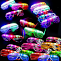 Miniatyrbilde 1 av 5: LED-briller som lyser i mørket, festartikler for barn, 24-pakning, blinkende plastlysende briller, leker i bulk, 3 utskiftbare batterier, blinkende lys F