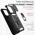 Pikkukuva 2 / 5: Armor-kotelo iPhone-jalustalle, jossa liukukameran suojus ja jalusta, sotilastason kestävä suojaus magneettipidikkeellä iPhone12PRO MAX -puhelimelle (musta)