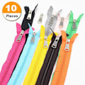 Miniatyrbillede 2 af 5: 10 stk. 65 cm delbare nylon lynlåse, bulk #5 jakke lynlåse til jakker, frakker, syhåndværk, 10 blandede farver