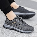Miniatyrbilde 5 av 5: Løpesko for menn og kvinner, lette og pustende gåsko, atletiske motesneakers 3D212 Gray EU 40