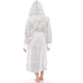 Miniatyrbillede 4 af 5: Fleece Badekåbe Dame Blød Morgenkåbe Hætte Fluffy Frotte Lang Badekåbe Grey 3XL