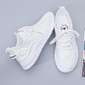 Miniatyrbillede 4 af 5: Dame Sneakers Åndbare Flyvende Vævede Løbesko Fra7701 White EU 41