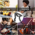 Miniatyrbild 4 av 5: Gitarr Capo med 6 Gitarrplektrum, Ukulele Capo Akustisk Elektrisk Gitarr Clip Snabbt Byte Capo Clamp för Akustiska Elektriska Gitarrer black