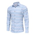 Miniatyrbillede 2 af 5: Slim-fit langærmet skjorte til mænd, herre skjorte med knapper Blue XL