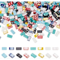 Miniatyrbillede 1 af 5: 800 stk. 1/2 Tila Perler Dobbelthul Glasperler Fliseperler Bulk Glas Frøperler Mini Flad Spacer Løse Perler til Smykkefremstilling DIY Håndværk
