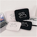 Miniatyrbillede 3 af 4: Sød hunde bære laptop taske centrum piger Preppy lodden laptop etui taske (sort, 11 tommer) sort
