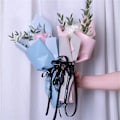 Miniatyrbild 1 av 2: Dubbelfärgat blomsteromslagspapper Vattentät presentförpackning Blomsterhandlare Bukettmaterial 20 ark 23,6x23,6 tum (13)