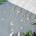 Miniatyrbillede 3 af 5: 40 stk. Stjerne med Måne/Hjerte/Sommerfugl/Dråbe Charm Hypoallergeniske Link Charms Rustfrit Stål Vedhæng Gyldne Charms