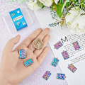 Miniatyrbillede 3 af 5: 20 stk. 2 Stilarter Tarotkort Charms Rack Plating Legering Vedhæng Stjerne og Luna Charms Regnbue Rektangel