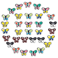 Miniatyrbillede 5 af 5: 50 stk. 10 farver håndlavede porcelænsperler 15x15 mm blomsterprintede porcelæns keramiske perler hjerte keramiske perler