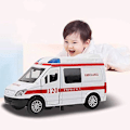 Pikkukuva 2 / 5: Ambulanssiauto 1:32 Mini Alloy -automallilelu, jossa ääni ja valo, opettavainen lahja yli 3-vuotiaille lapsille [punainen]