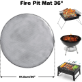 Miniatyrbilde 4 av 5: Grill- og bålpanne matte for høye temperaturer, brannsikker rund grillmatte, grillmatte, bål, plenbeskytter, dekkbeskytter, varmeskjold