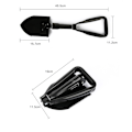 Miniatyrbild 5 av 5: Multifunktionell hopfällbar spade, hopfällbar spade med tiotals funktioner, hopfällbar spade, campingspade med förvaringsväska
