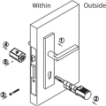 Miniatyrbild 5 av 5: Intelligent dörrlåskolv Biometrisk fingeravtryck Lösenord Stöldskydd Dörrlås För hussäkerhet (40mm-100mm dörr)