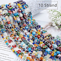 Miniatyrbillede 2 af 5: 10 strenge assorterede lampwork perler Millefiori perler løse glas perler til smykkefremstilling - 15 tommer ~ 16 tommer
