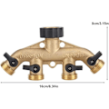 Miniatyrbillede 2 af 5: 3/4 Tommer Messing 4 Slange Slange Splitter Dyseskifter Haneforbindelser Hane Splitter Slange Adapter (europæisk Gevind)