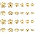 Miniatyrbilde 5 av 5: 180 stk. 6 Størrelser Perlehetter Avstandsperlehetter Rustfritt Stål Blomsterperlehette Avstandsstykker for Armbånd Halskjede Smykkefremstilling 5-10mm Diameter Gullfarget