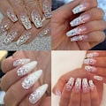 Miniatyrbild 4 av 5: Nagelfolie 3d glänsande guldblad för nagelkonstdesign, nageltillbehör, guld- och silverfoliebitar style1