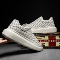Miniatyrbillede 3 af 5: Herre Casual Sko Mode Højdeforøgende Flade Sko Løbesko Fr1460 White EU 43